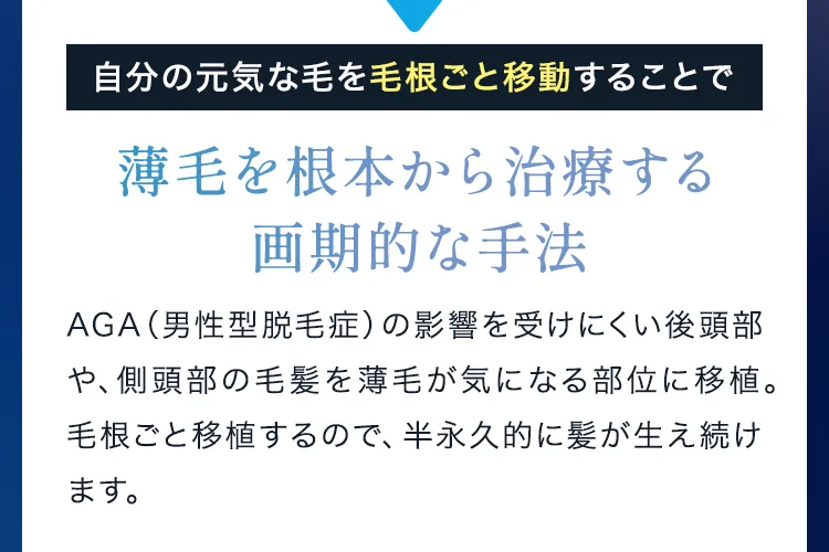 薄毛を根本から治療する画期的な手法